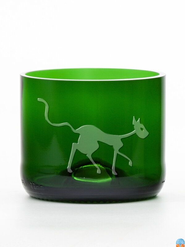 2ks Eko sklenice (z lahve od šampusu) malá zelená (7 cm, 7,5 cm) Tim Burton