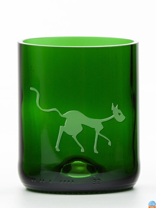 2ks Eko sklenice (z lahve od šampusu) střední zelená (7 cm, 6,5 cm) Tim Burton