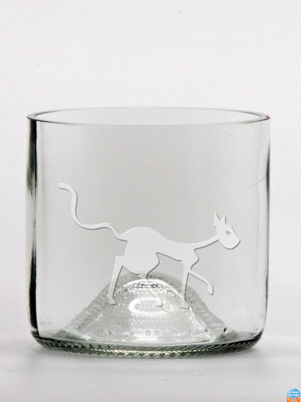 2ks Eko poháre (z fľaše od vína) mini číra (7 cm, 7,5 cm) Tim Burton