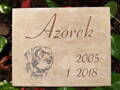 Zvířecí pomníček na zahradu - dlaždice 25 x 20 cm, hlava psa šedá, nápis hnědý nápis