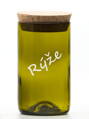 Pískovaná Eko uzavíratelná dóza (z lahve od vína) střední olivová (13 cm, 7,5 cm)
