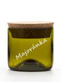 Pískovaná Eko uzavíratelná dóza (z lahve od vína) nejmenší olivová (7 cm, 7,5 cm)