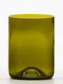 2ks Eko sklenice (z lahve od vína) malá olivová (10 cm, 7,5 cm)