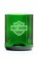 2x Sklenice z recyklovaného skla - zelená malá (250 ml) motiv Harley Davidson + dárková krabice