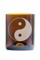 2x Sklenice z recyklovaného skla –  hnědá malá (250 ml) motiv Jing Jang