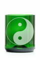 2x Sklenice z recyklovaného skla –  zelená malá (250 ml) motiv Jing Jang
