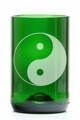 2x Sklenice z recyklovaného skla – zelená velká (400 ml) motiv Jing Jang 