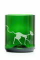 2x Sklenice z recyklovaného skla – zelená malá (250 ml) motiv Kočka Tim Burton