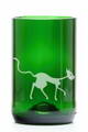 2x Sklenice z recyklovaného skla – zelená velká (400 ml) motiv Kočka Tim Burton 