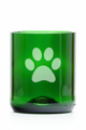 2x Sklenice z recyklovaného skla - zelená malá (250 ml) motiv Zvířecí tlapička