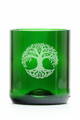 2x Sklenice z recyklovaného skla - zelená malá (250 ml) motiv strom života + dárková krabice