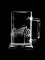  Motorrad / BIERKRUG - Hand graviertes Glas