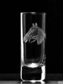 2x Fernet glas Barline 50 ml - Pferd Motiv - Hand graviertes Glas