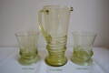 Pitcher with 6 glasses of historical glass - 1x 1131/350 ml a 6x 1220/100ml