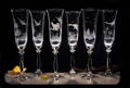 6 x Gläser Champagner Angela 190 ml - Jagdszene - Hand graviertes gläser