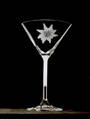 6x Martini glas - Edelweiß Motiv - Hand graviertes Glas