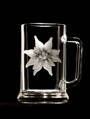  Biergläser 0,5 litre -Edelweiss -Hand graviertes Glas