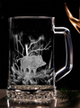 Biergläser 0,5 litre - Jagd Motive ( Wildschwein ) - Hand graviertes Glas