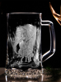 Biergläser 0,5 litre - Jagd Motive ( Elefant und Elefantenbaby ) - Hand graviertes Glas