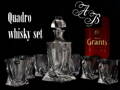 Quadro Whiskey set 1+6, crystal glass ( 7 pieces ) with 6x monograms