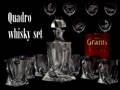 Quadro whisky set - 1x karafa (850 ml) a 6x poháre (340 ml) s 7x s rybami 