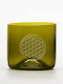2ks Eko sklenice (z lahve od vína) mini olivová (7 cm, 7,5 cm) Motiv Květ života