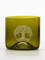 2ks Eko sklenice  (z lahve od vína) mini olivová (7 cm, 7,5 cm) Strom života