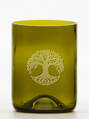 2ks Eko sklenice (z lahve od vína) malá olivová (10 cm, 7,5 cm) Strom života
