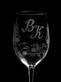 Glass with monogram or number in a gift box