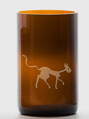 2ks Eko sklenice (z lahve od piva) velká hnědá (13 cm, 6,5 cm) Tim Burton