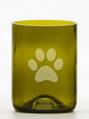 2ks Eko sklenice (z lahve od vína) malá olivová (10 cm, 7,5 cm) Tlapka