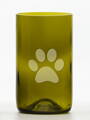 2ks Eko sklenice (z lahve od vína) střední olivová (13 cm, 7,5 cm) Tlapka
