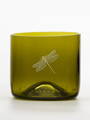2ks Eko sklenice  (z lahve od vína) mini olivová (7 cm, 7,5 cm) Vážka