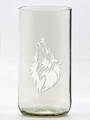 2ks Eko sklenice (z lahve od piva) velká čirá (13 cm, 6,5 cm) Motiv Vlk
