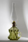 Petrolejová lampa, historické lesní sklo - 906-15s-kr, 36x14-cm