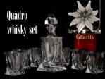 Quadro whisky set - 1x karafa (850 ml) a 6x sklenice (340 ml ) s motivem Alpská protěž