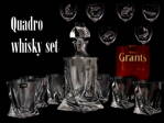 Quadro whisky set - 1x karafa (850 ml) a 6x sklenice (340 ml) s motivem sladkovodních ryb