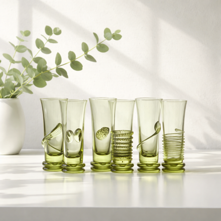 6x Sklenice na likér z historického skla (90 ml) 1216/6