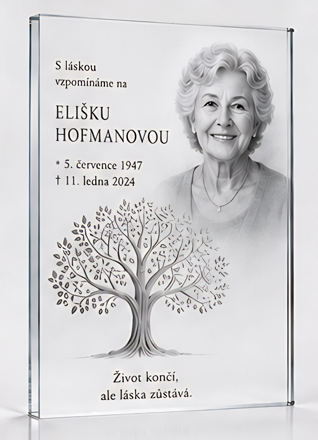 Vzor č 49 - Náhrobní desky z akrylátového skla s kvalitním UV tiskem