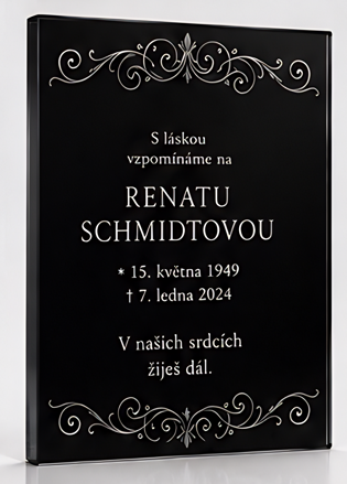 Vzor č 58 - Náhrobní desky z akrylátového skla s kvalitním UV tiskem
