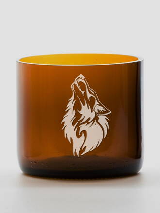 2 Stück Öko-Gläser (aus Sektflasche) klein braun (7 cm, 6,5 cm) Wolf