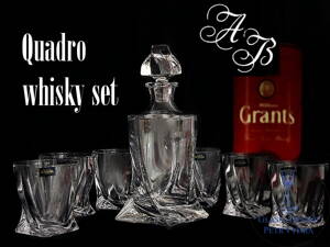 Quadro whisky set- 7 kusů s monogramem v dárkové krabici
