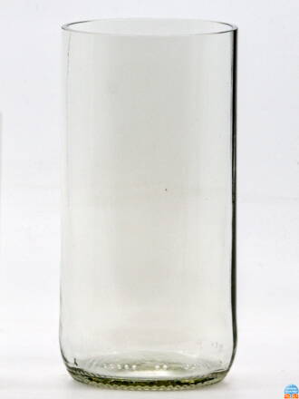 2ks Eko sklenice (z lahve od piva) velká čirá (13 cm, 6,5 cm)