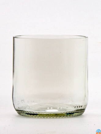 2ks Eko sklenice (z lahve od piva) malá čirá (7 cm, 6,5 cm)