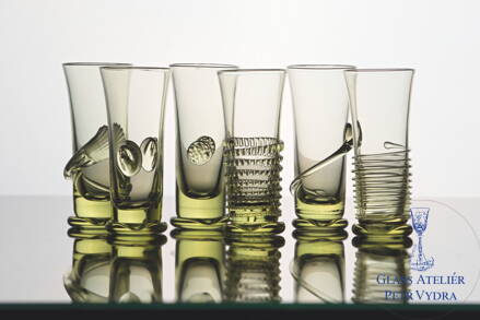 6x Sklenice na likér z historického skla (90 ml) 1216/6