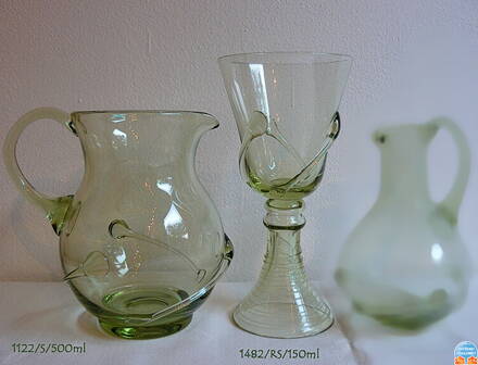 Džbán s 6x sklenicema z historického skla - 1x 1122/S/500 ml a 6x 1482/RS/150 ml
