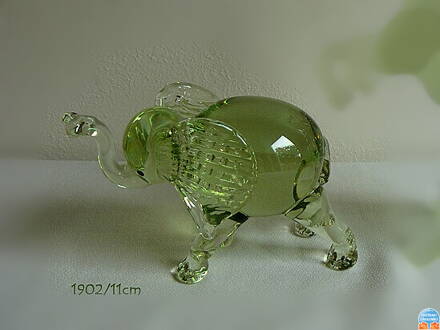 Foukaný slon z historického skla 1902/13cm