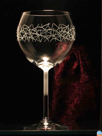 6x Sklenice na červené víno Thun - Abstraktní motiv - 450 ml