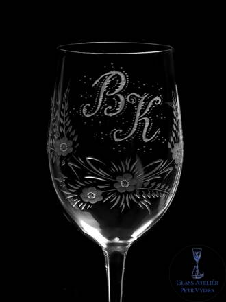 Výroční sklenice s monogramem nebo číslicí