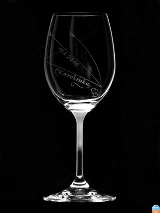 Vínová maturitní sklenice - Thun víno ( jemný motiv a nápis )